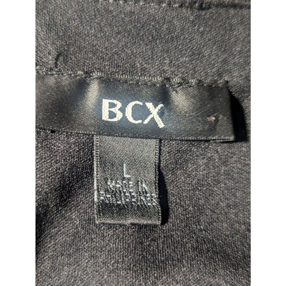 BCX Black Sparkle Beaded Neckline Dress With Flutter Sleeves SZ L Cocktail/Party - Picture 9 of 12